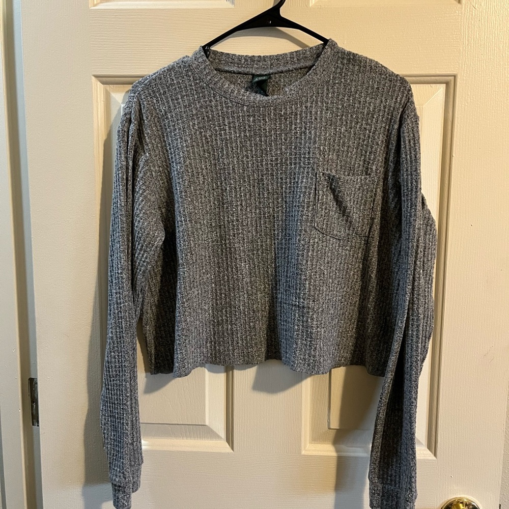 Gray Long Sleeve Top